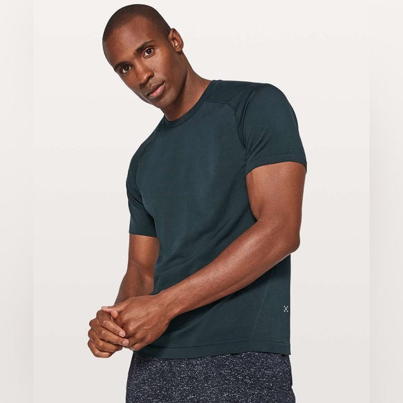 Lululemon Metal Vent Tech Shirt Men Large Blue Short Sleeve Performance Athletic - Picture 1 of 9